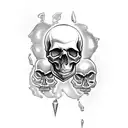skull bracelet tattoo design idea