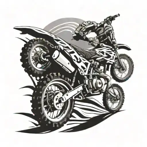 dirt bike in top of hill  tattoo design idea