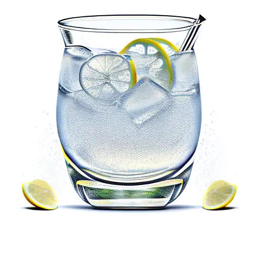 glass of lemonade with a side ofwhite powderd donuts tattoo design idea