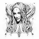 viking princibles and religion in roots light color tattoo design idea