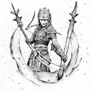 viking princibles and religion in roots light color tattoo design idea