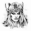 viking princibles and religion in roots light color tattoo design idea