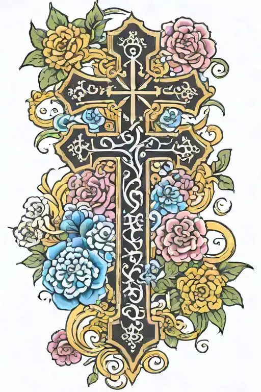 Cool cross with Philippians 4:13   tattoo design idea