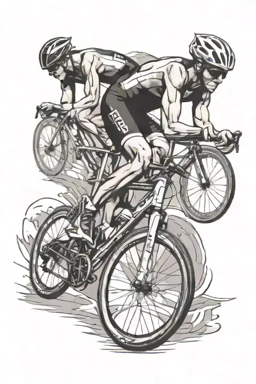 triathlon race tattoo design idea