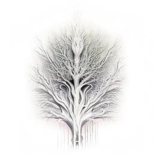  rocket giger tree tattoo design idea