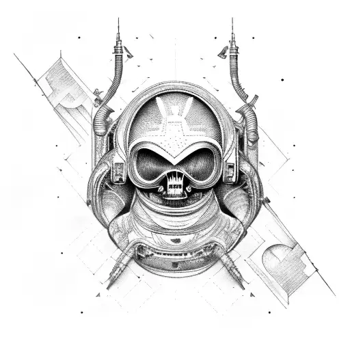 giger astronaut tool tattoo design idea