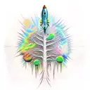  rocket giger tree tattoo design idea