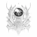 giger astronaut tool tattoo design idea