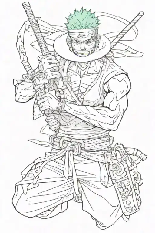 zoro one piece tattoo design idea