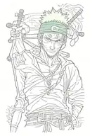 zoro one piece tattoo design idea