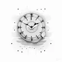 letters GMB different clock styles with time 11:47 1:23 2:59 tattoo design idea