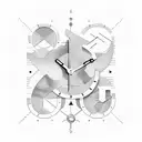 letters GMB different clock styles with time 11:47 1:23 2:59 tattoo design idea