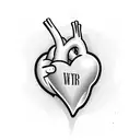 heart with wife name tattoo design idea