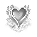 heart with wife name tattoo design idea