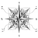 Old school compass surrounded by nautical elements tattoo design idea