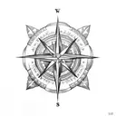 Old school compass surrounded by nautical elements tattoo design idea