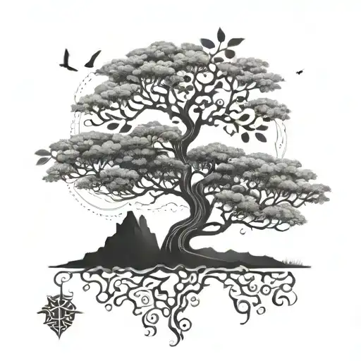 Bodhi tree tattoo design idea