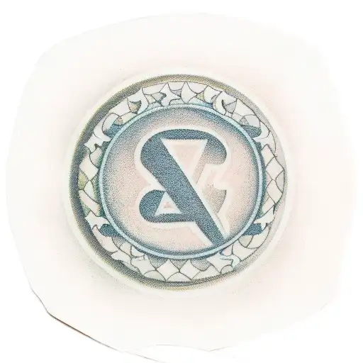 letter M surrounded by 4 other smaller symbols to represent baby losses tattoo design idea