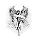 angel icarus with greak mythology  tattoo design idea