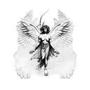 angel icarus with greak mythology  tattoo design idea