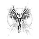 angel icarus with greak mythology  tattoo design idea