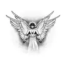 angel icarus with greak mythology  tattoo design idea