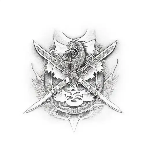 st Michael sword and scales  tattoo design idea