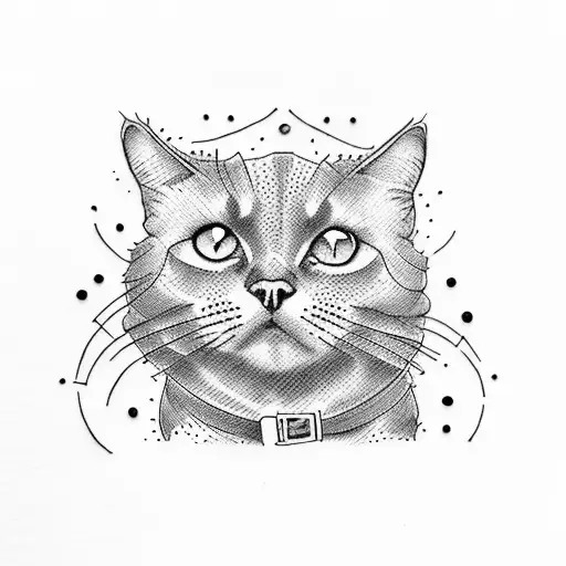 mexican black cat on a fence tattoo design idea