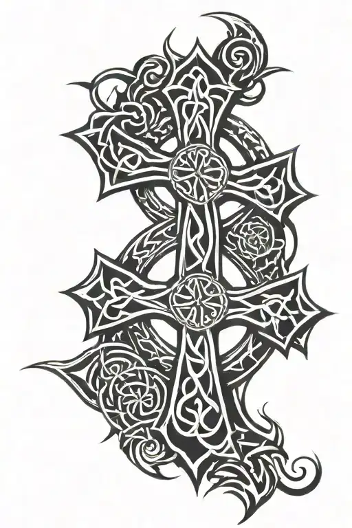 tribal encompassing a Celtic cross tattoo tattoo design idea