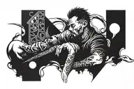 man reeding tattoo design idea