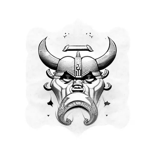rostro de vikingo con su casco y que tenga la bandera de Bolivia tattoo design idea