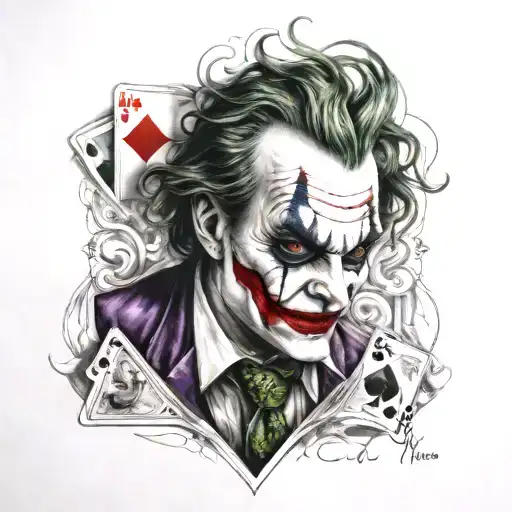 card joker tattoo design idea