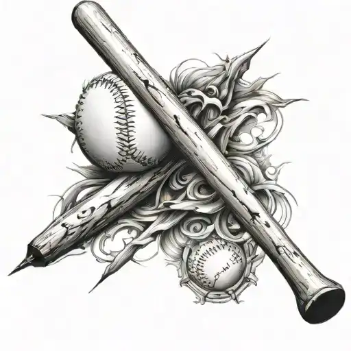 Baseball bat tattoo design idea