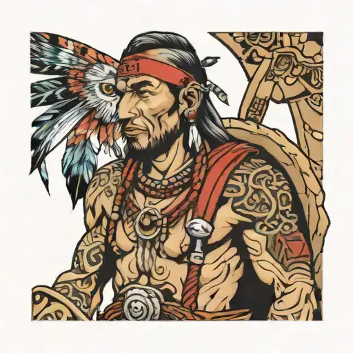 nomad indian saint tattoo design idea