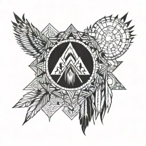 nomad indian saint tattoo design idea