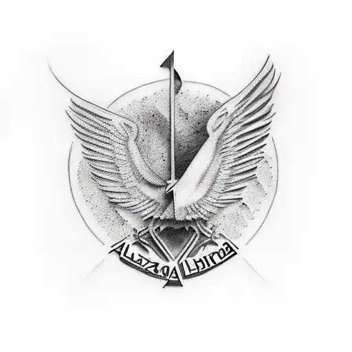 Alexandria library on fire tattoo design idea