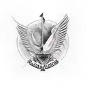 Alexandria library on fire tattoo design idea