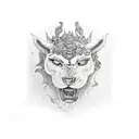 Alexandria library on fire tattoo design idea