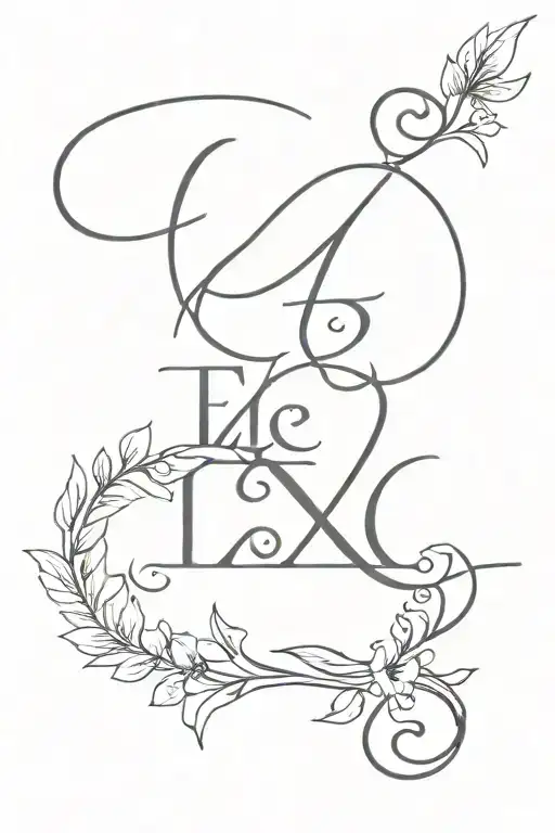 Daughters name and date of birth: Eliza 22 10 22 combined tattoo design idea