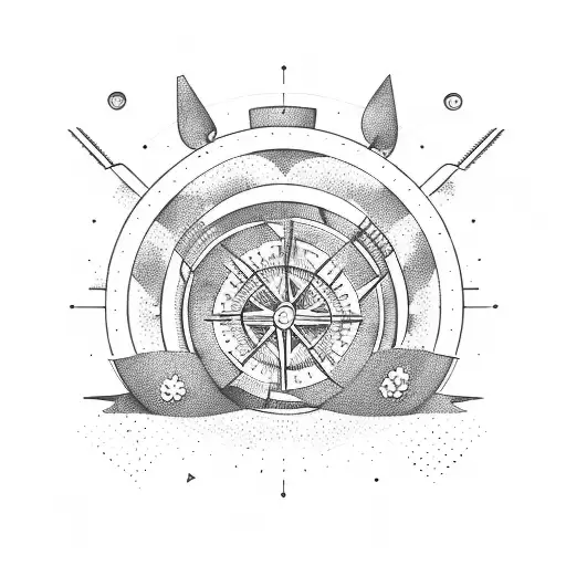 Wanderlust Cooking Duo: Two intertwined travel compasses with chef hats, embodying your shared passions. tattoo design idea