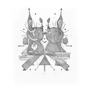 tattoo ideas for siblings that combines things - love for travel, love for cooking and love for each other tattoo design idea