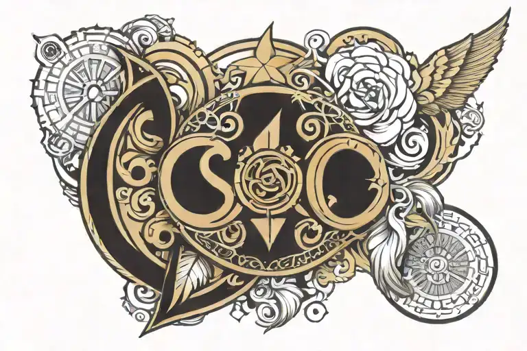 sigma female symbol made entirely tattoo design idea