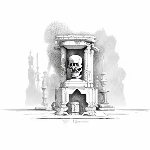 the skeleton tomb of rene de chalon  tattoo design idea