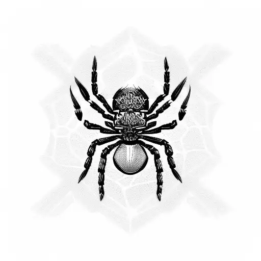 Spider killing a skorpion tattoo design idea