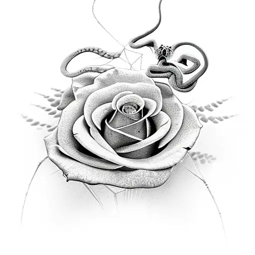 Spider with roses and a snake tattoo design idea