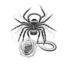 Spider with roses and a snake tattoo design idea