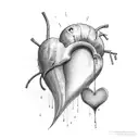 Crying Heart tattoo design idea