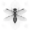 dragonfly flowers tattoo design idea