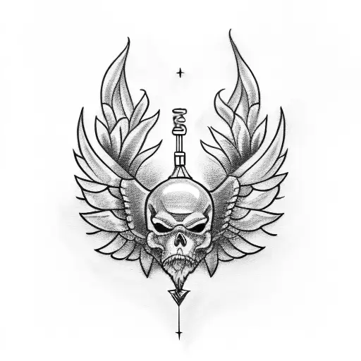 A sketch-style tattoo of a basketball with wings and a crown tattoo design idea