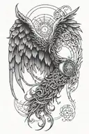 occult symetric satan wing tattoo tattoo design idea